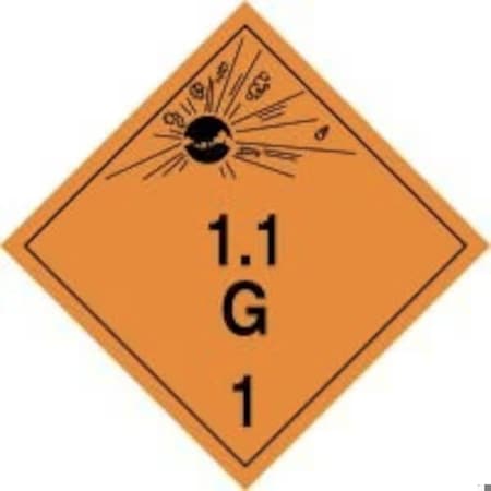 Accuform TDG PLACARD CLASS 1 273MM x 273MM TCP107CT100 TCP107CT100